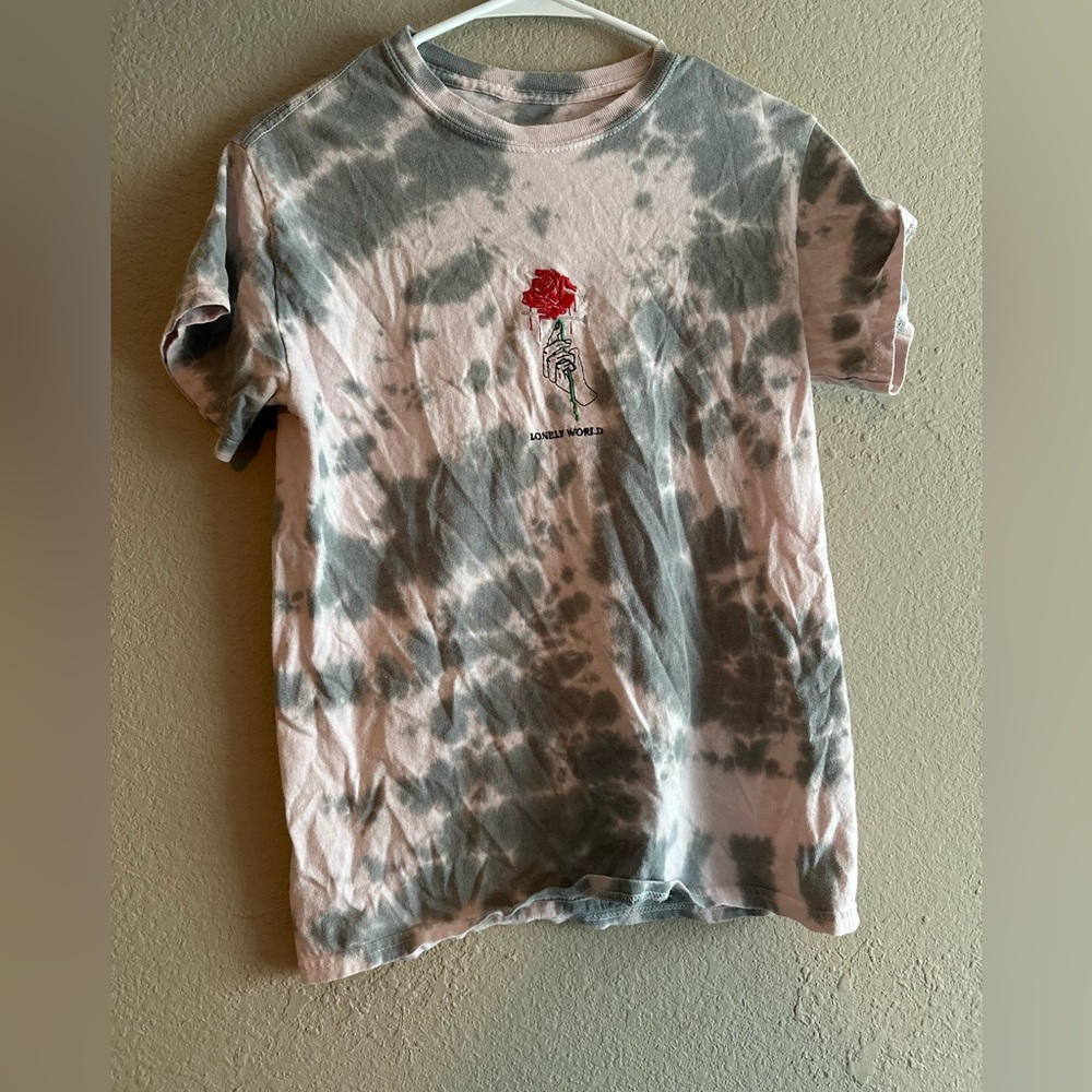 tie-dye with Rose and lonely, world letters